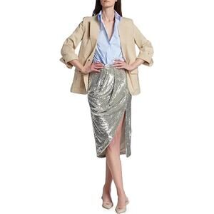 TWP Women's Khaki Bell Notch-Lapel Blazer Size M